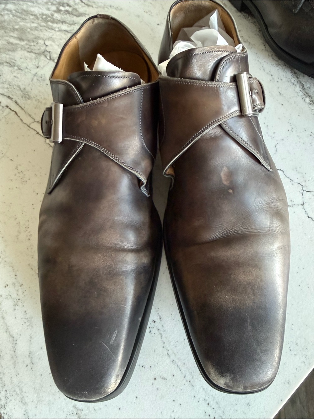 Magnanni Single Monk Strap Dress Shoes - Brown